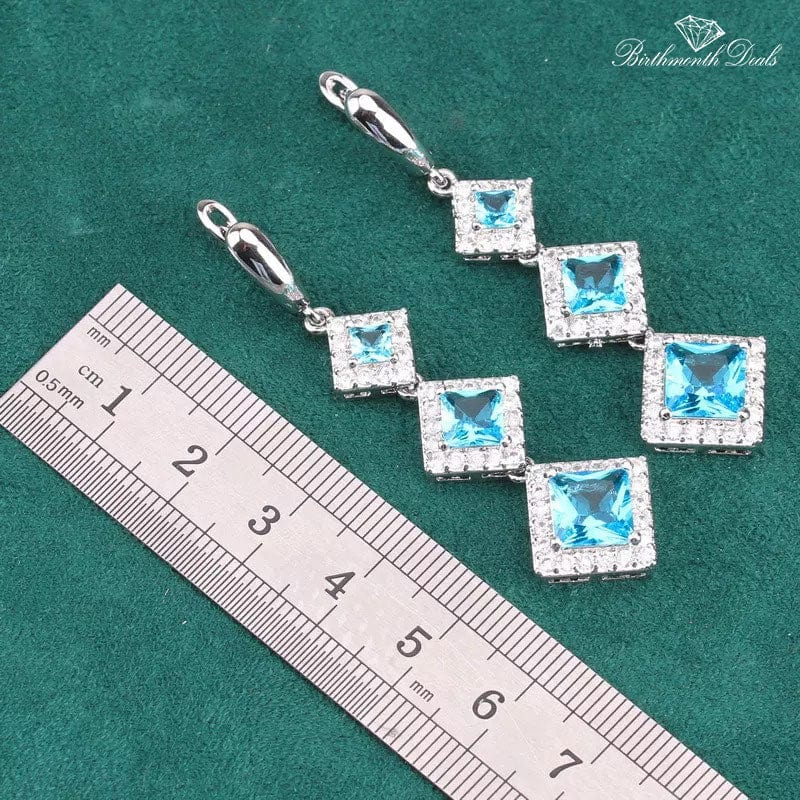 March Aquamarine Birthstone Jewelry Set - Birthmonth Deals