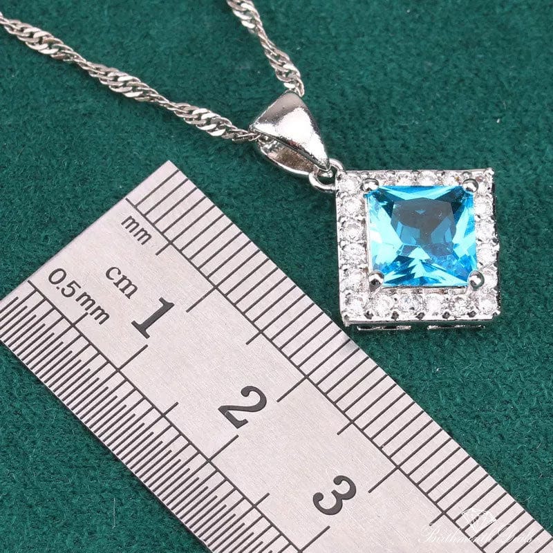 March Aquamarine Birthstone Jewelry Set - Birthmonth Deals