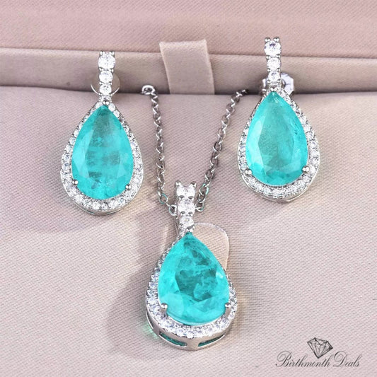 March Aquamarine Birthstone Jewelry Set - Birthmonth Deals