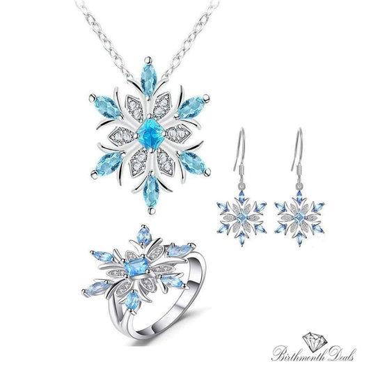 March Aquamarine Birthstone Jewelry Set - Birthmonth Deals