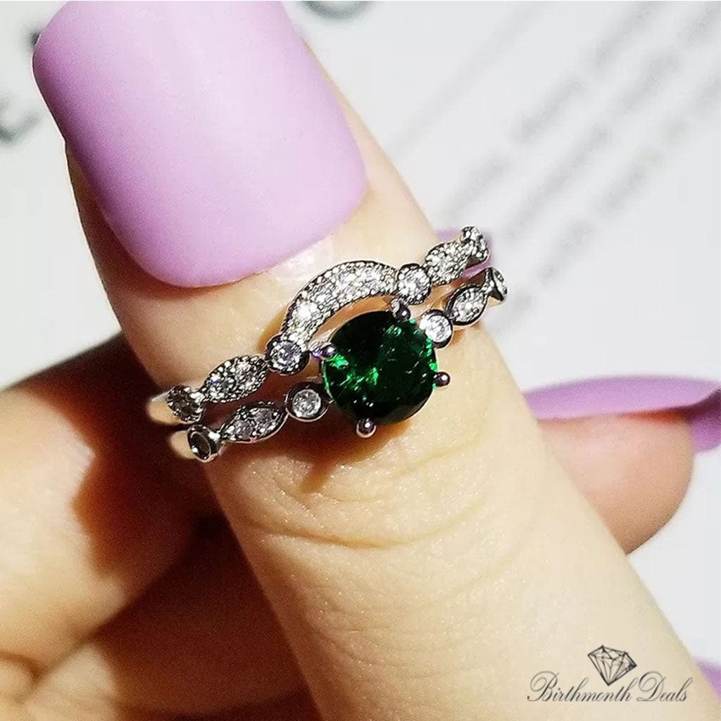 May Emerald Birthstone Stacking Ring - Birthmonth Deals