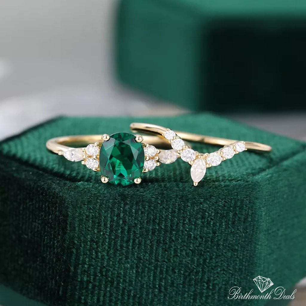 May Emerald Birthstone Stacking Ring - Birthmonth Deals