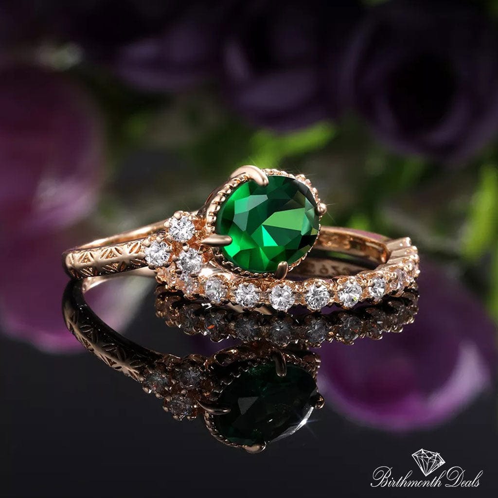 May Emerald Birthstone Stacking Ring - Birthmonth Deals