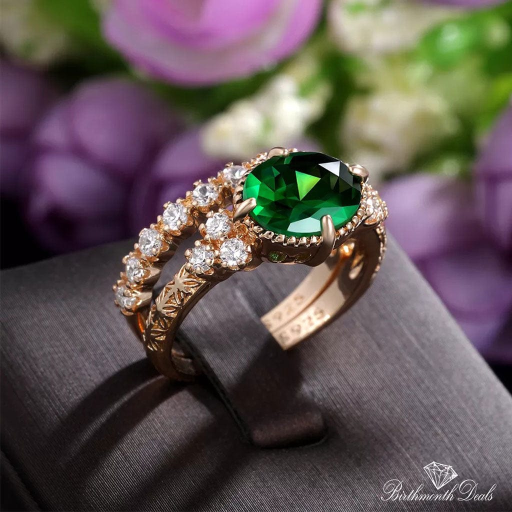 May Emerald Birthstone Stacking Ring - Birthmonth Deals