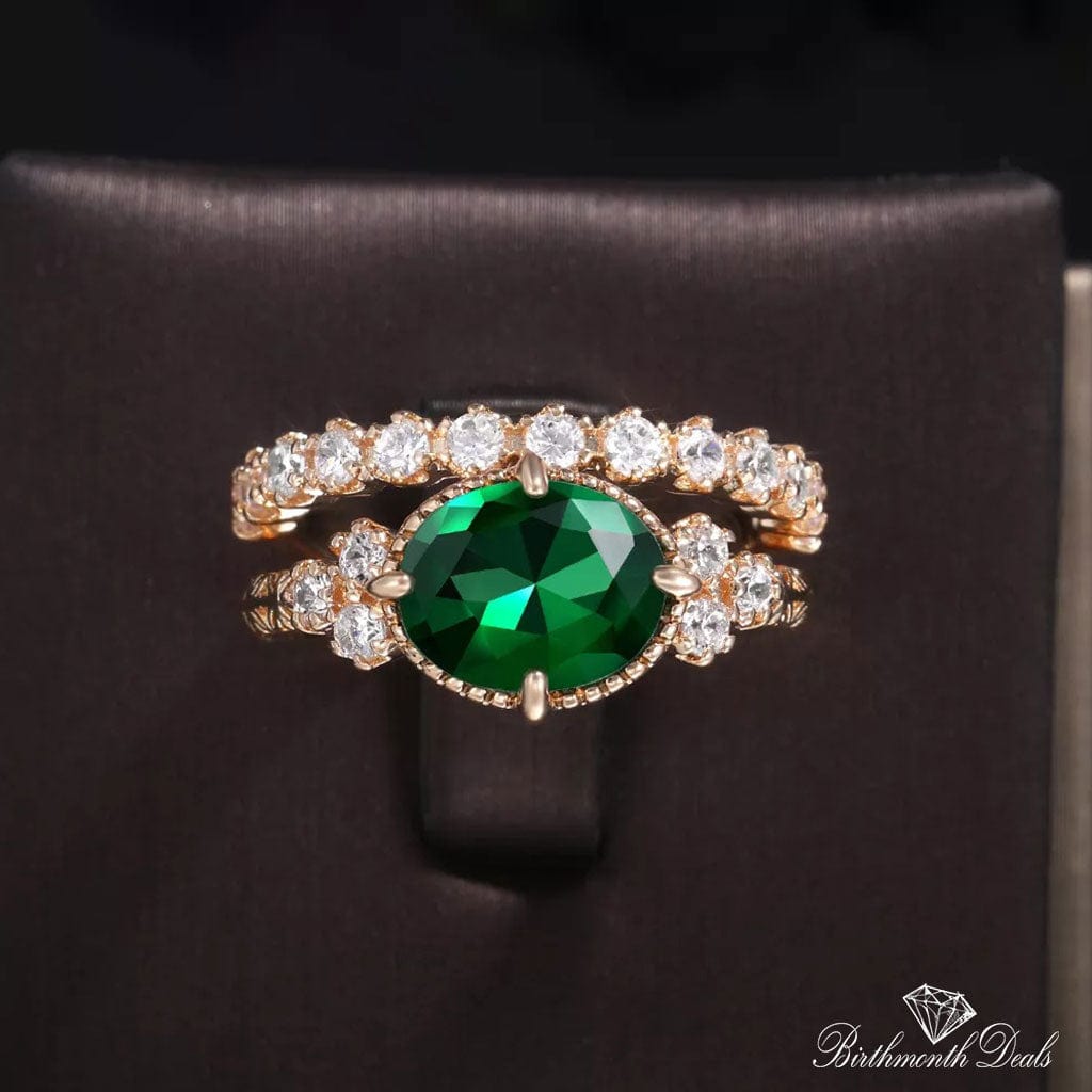 May Emerald Birthstone Stacking Ring - Birthmonth Deals