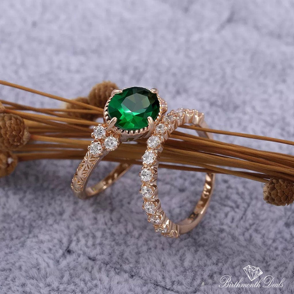 May Emerald Birthstone Stacking Ring - Birthmonth Deals