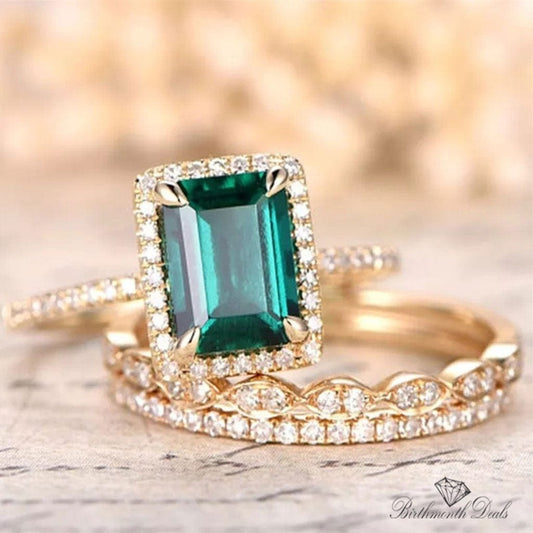 May Emerald Birthstone Stacking Ring - Birthmonth Deals