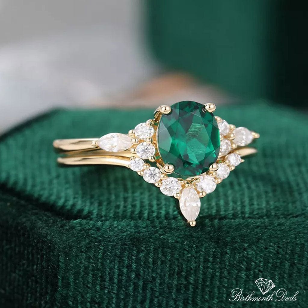 May Emerald Birthstone Stacking Ring - Birthmonth Deals