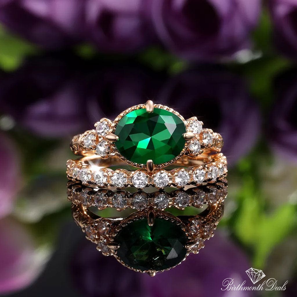 May Emerald Birthstone Stacking Ring - Birthmonth Deals