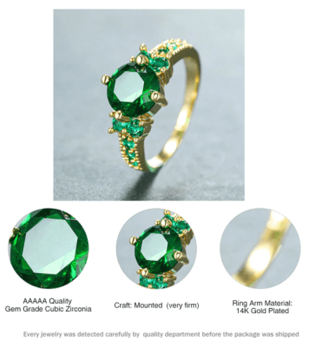 May Emerald Birthstone Ring - Birthmonth Deals