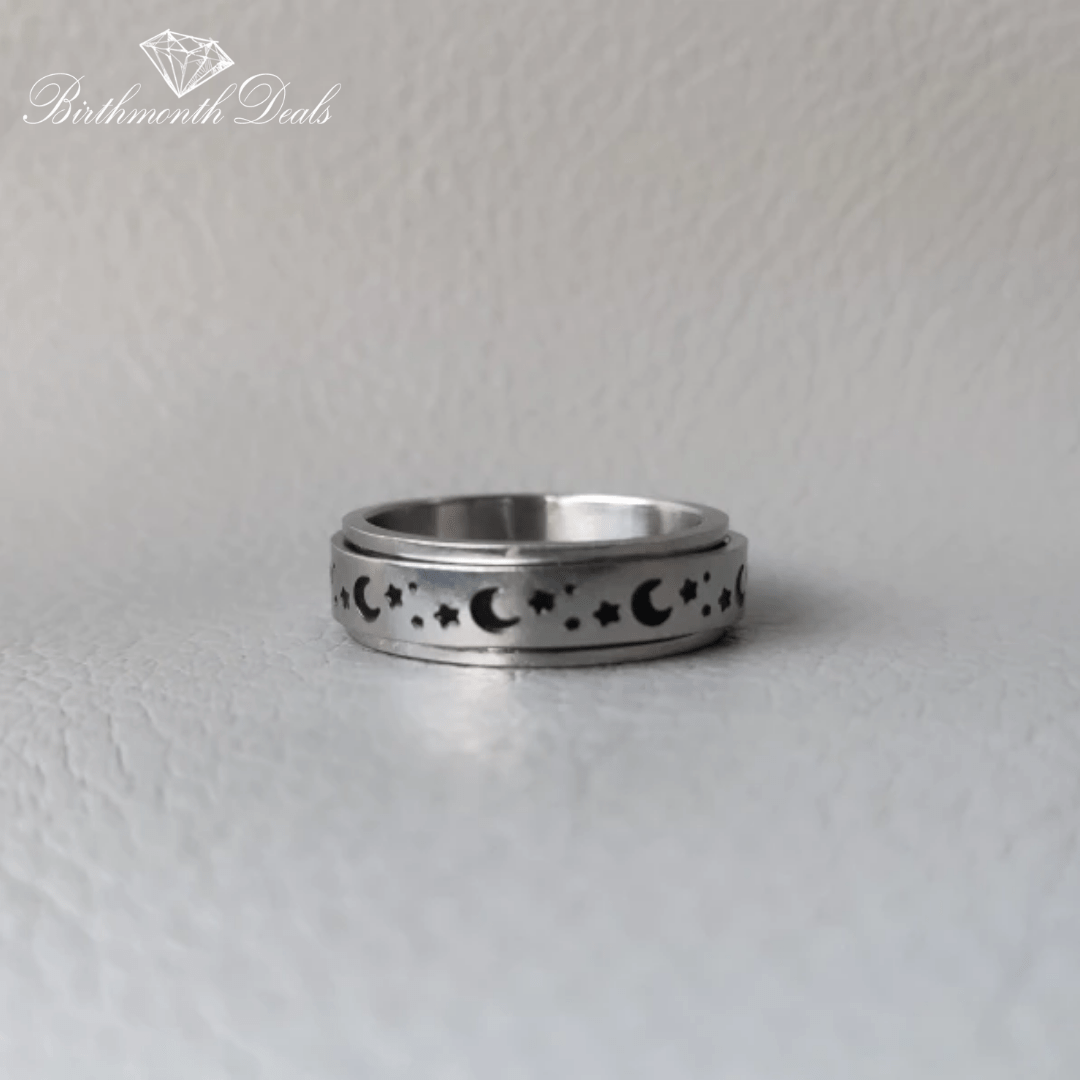 Moon & Stars Spinning Anxiety Ring - Birthmonth Deals