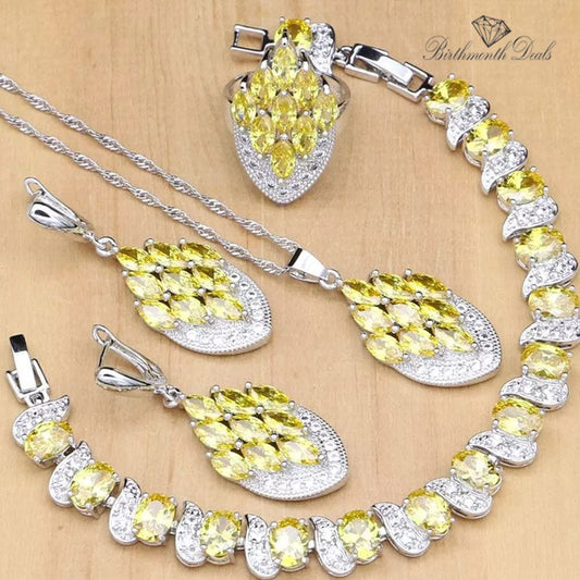 November Citrine Birthstone Jewelry Set - Birthmonth Deals