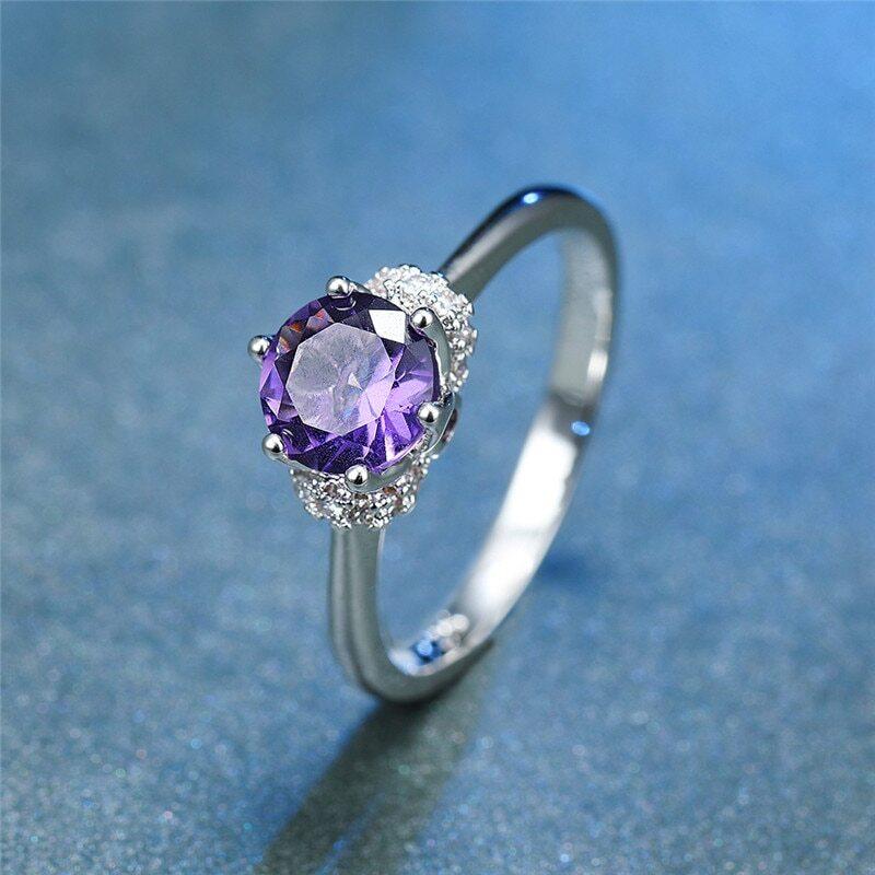 February Amethyst Birthstone Ring - Birthmonth Deals