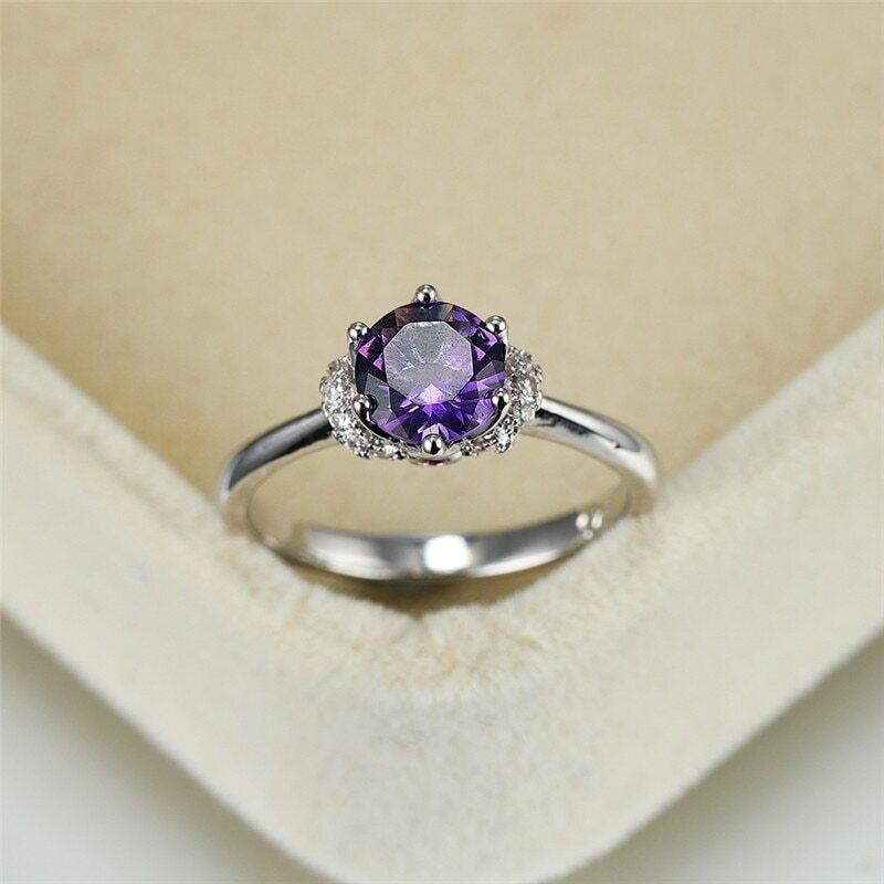 February Amethyst Birthstone Ring - Birthmonth Deals