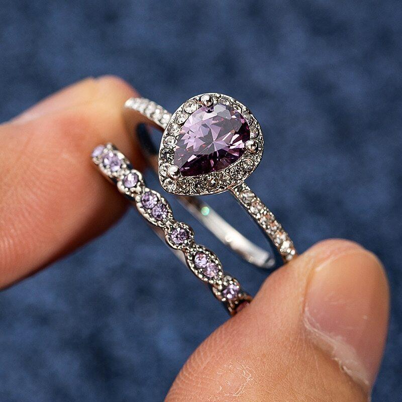 February Amethyst Stacking Birthstone Ring - Birthmonth Deals