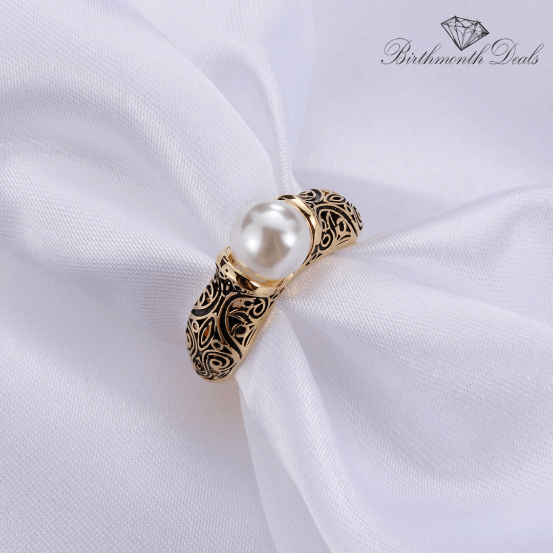 June Pearl Birthstone Ring - Birthmonth Deals