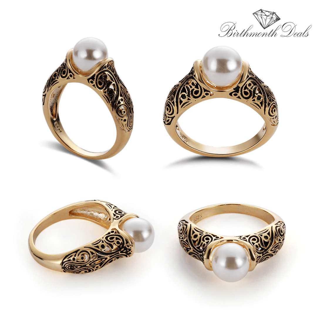 June Pearl Birthstone Ring - Birthmonth Deals