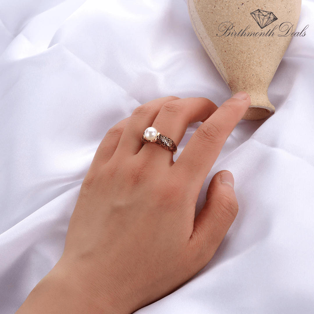 June Pearl Birthstone Ring - Birthmonth Deals