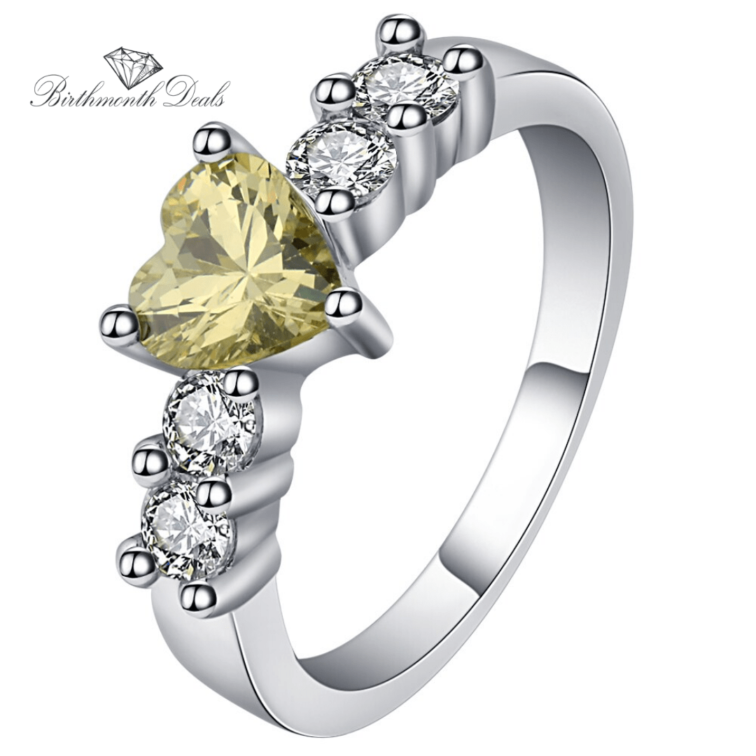 November Citrine Birthstone Ring - Birthmonth Deals