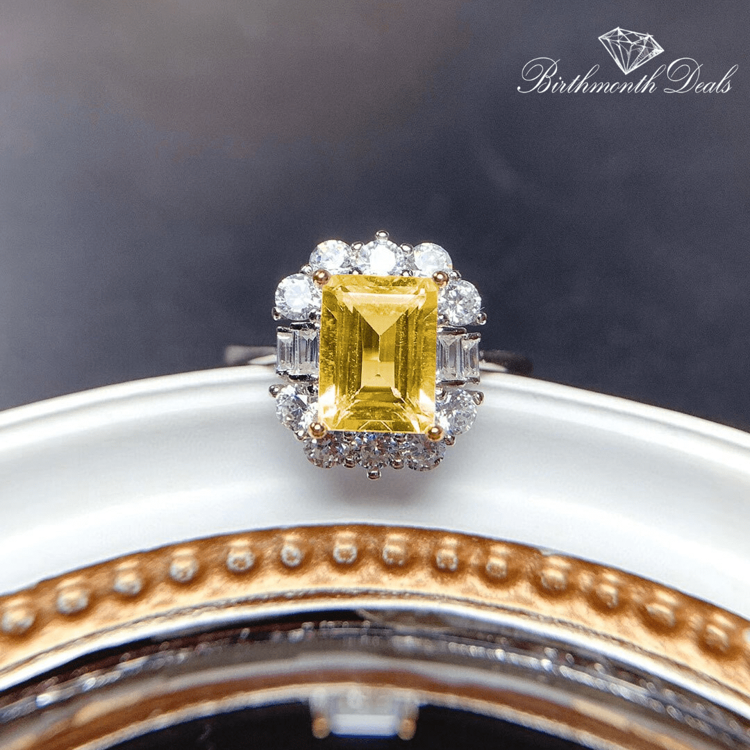 November Citrine Birthstone Ring - Birthmonth Deals