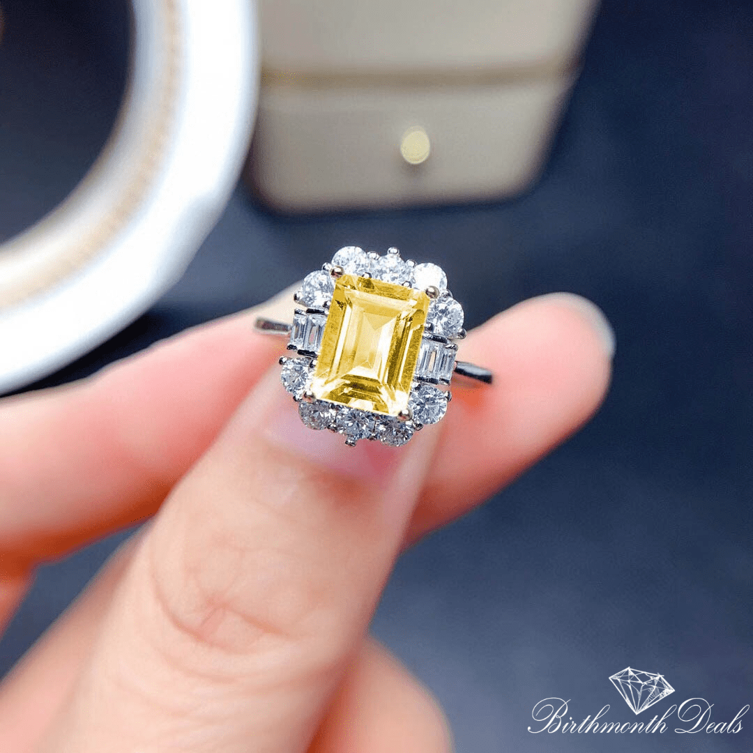 November Citrine Birthstone Ring - Birthmonth Deals