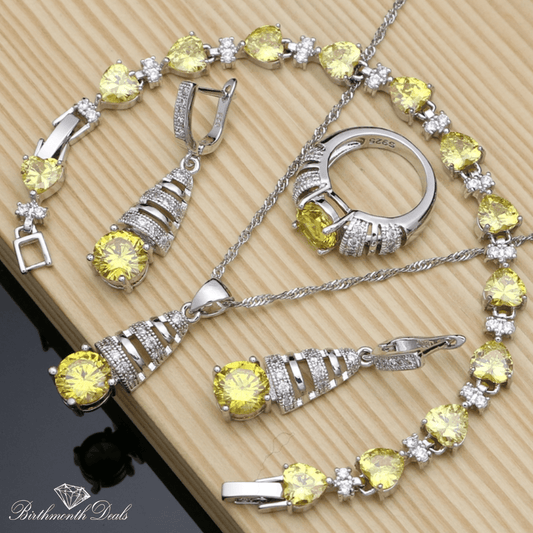 November Citrine Birthstone Jewelry Set - Birthmonth Deals