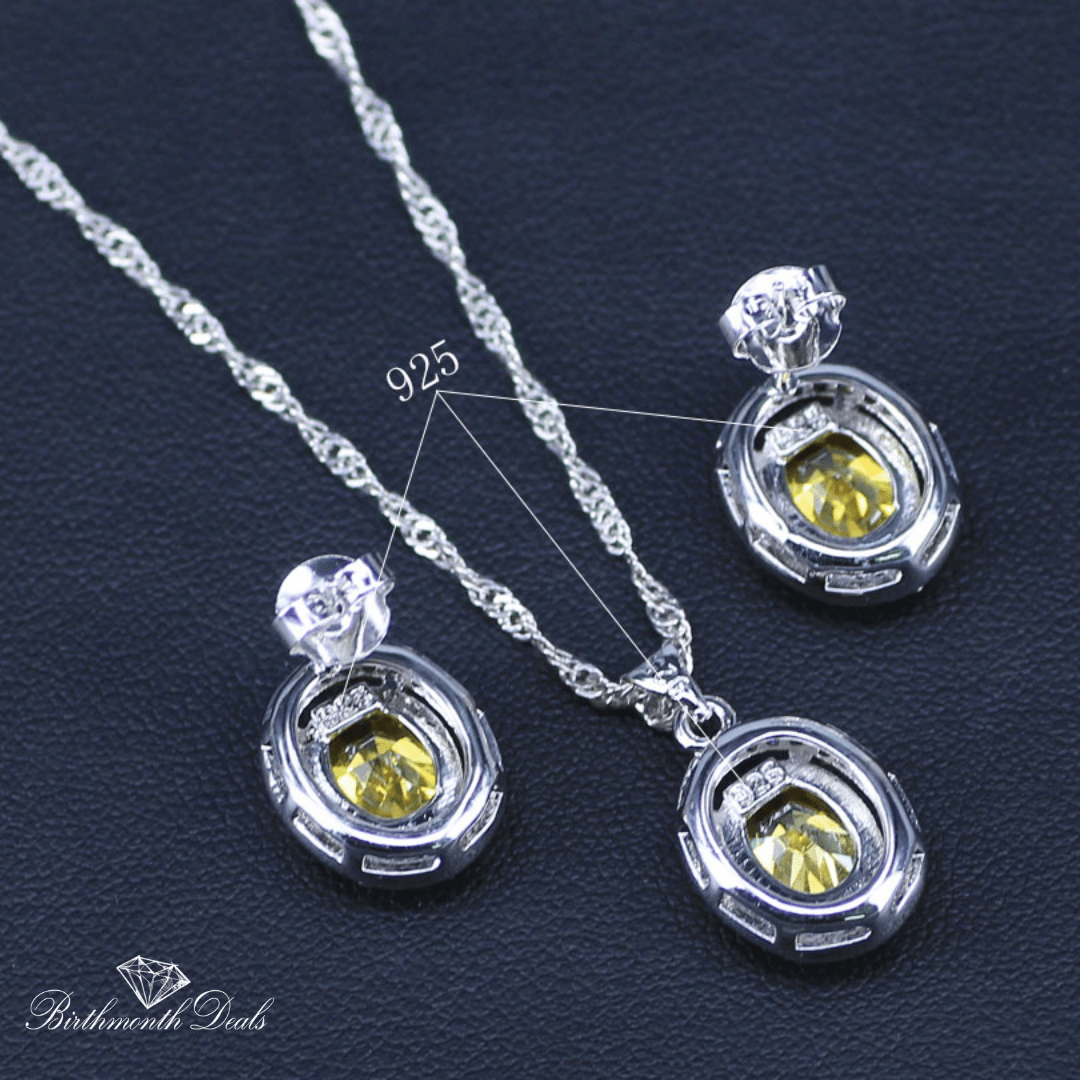 November Citrine Birthstone Jewelry Set - Birthmonth Deals