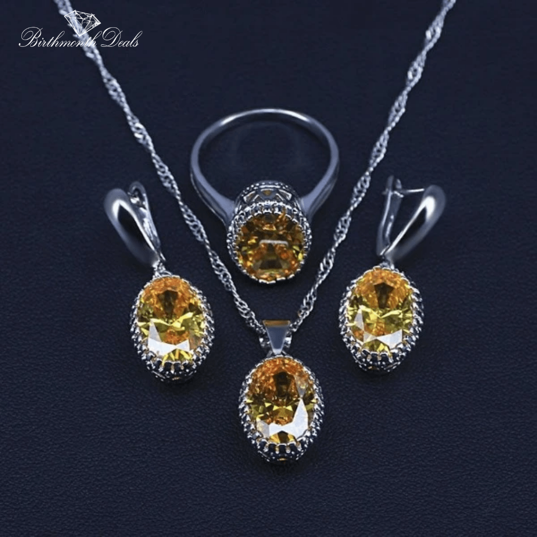 November Citrine Birthstone Jewelry Set - Birthmonth Deals