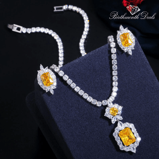 November Citrine Birthstone Jewelry Set - Birthmonth Deals