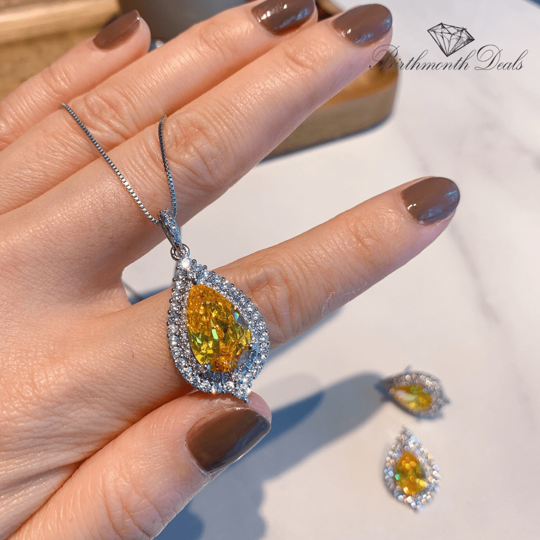 November Citrine Birthstone Jewelry Set - Birthmonth Deals