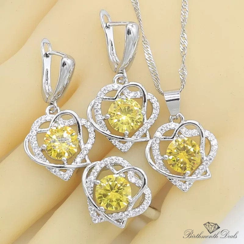 November Citrine Birthstone Jewelry Set - Birthmonth Deals