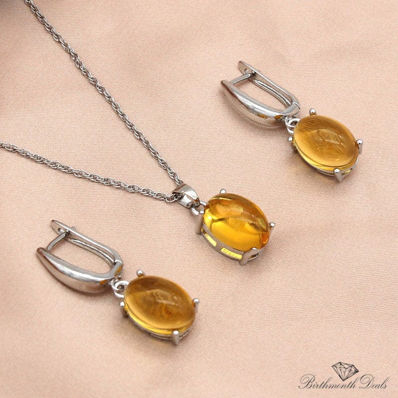 November Citrine Birthstone Jewelry Set - Birthmonth Deals