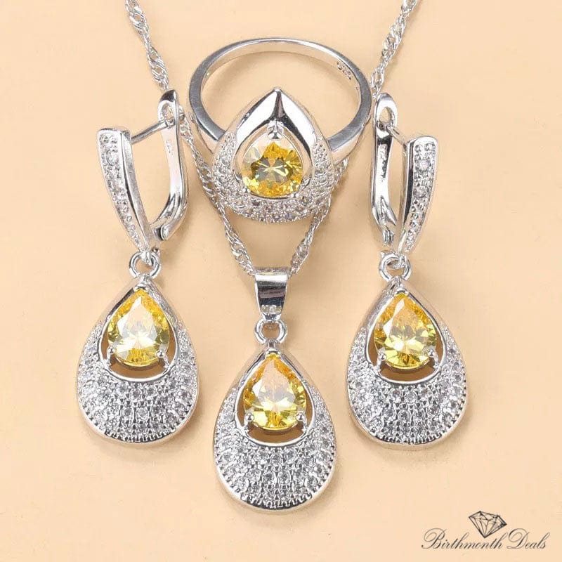 November Citrine Birthstone Jewelry Set - Birthmonth Deals