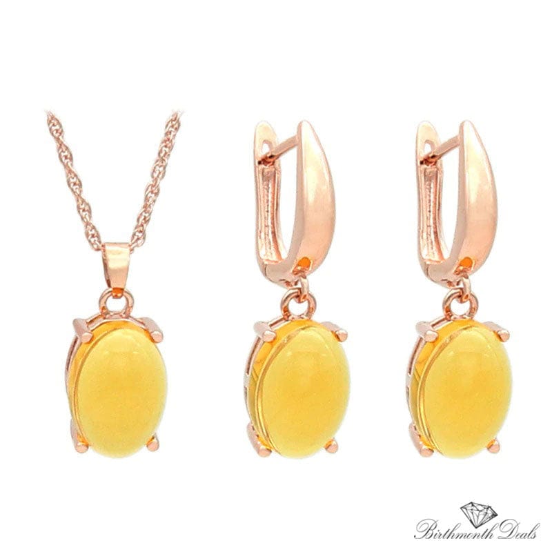 November Citrine Birthstone Jewelry Set - Birthmonth Deals