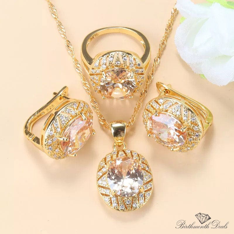 November Citrine Birthstone Jewelry Set - Birthmonth Deals