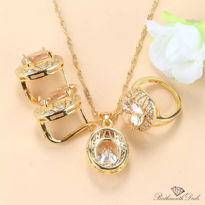 November Citrine Birthstone Jewelry Set - Birthmonth Deals