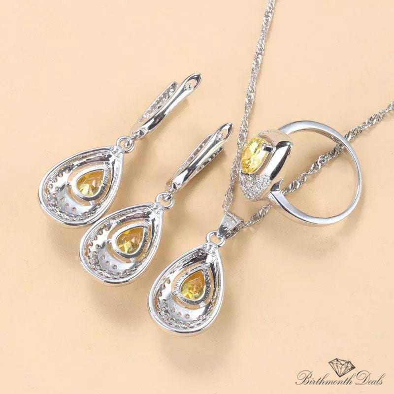 November Citrine Birthstone Jewelry Set - Birthmonth Deals