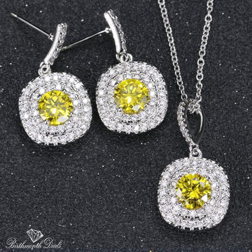 November Citrine Birthstone Jewelry Set - Birthmonth Deals