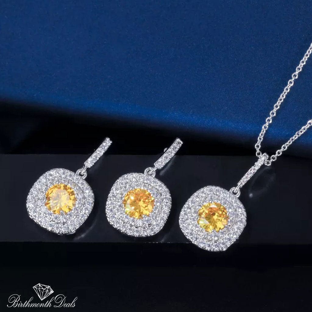 November Citrine Birthstone Jewelry Set - Birthmonth Deals