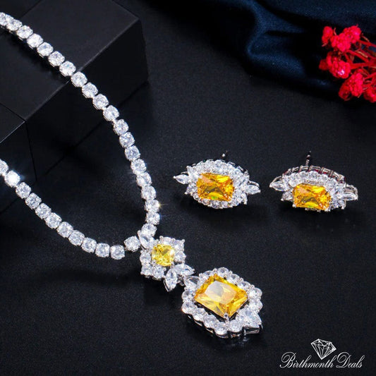 November Citrine Birthstone Jewelry Set - Birthmonth Deals