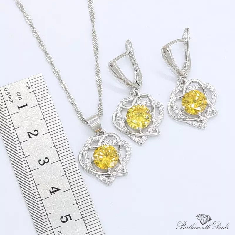 November Citrine Birthstone Jewelry Set - Birthmonth Deals