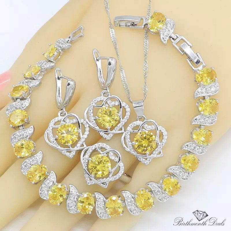 November Citrine Birthstone Jewelry Set - Birthmonth Deals