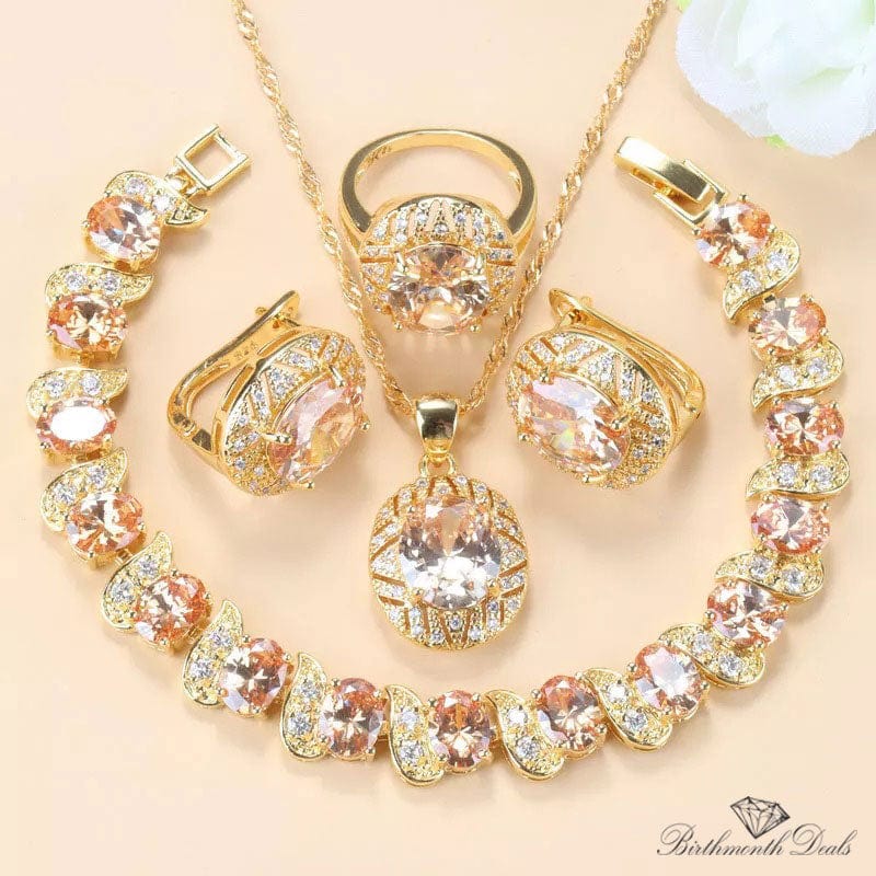 November Citrine Birthstone Jewelry Set - Birthmonth Deals