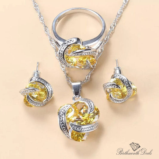 November Citrine Birthstone Jewelry Set - Birthmonth Deals