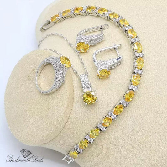 November Citrine Birthstone Jewelry Set - Birthmonth Deals