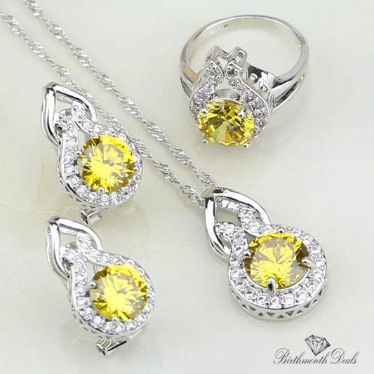 November Citrine Birthstone Jewelry Set - Birthmonth Deals