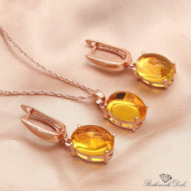 November Citrine Birthstone Jewelry Set - Birthmonth Deals