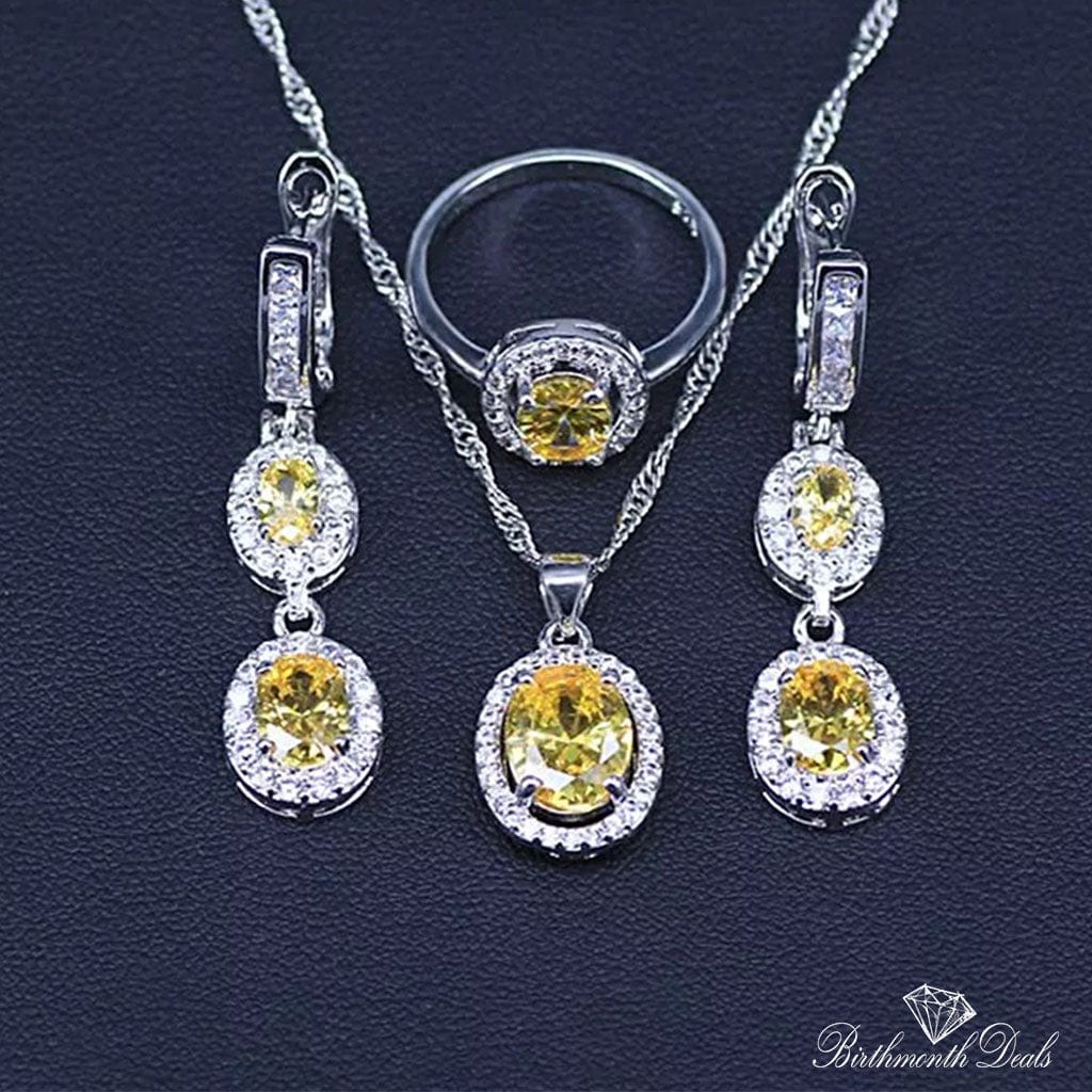 November Citrine Birthstone Jewelry Set - Birthmonth Deals