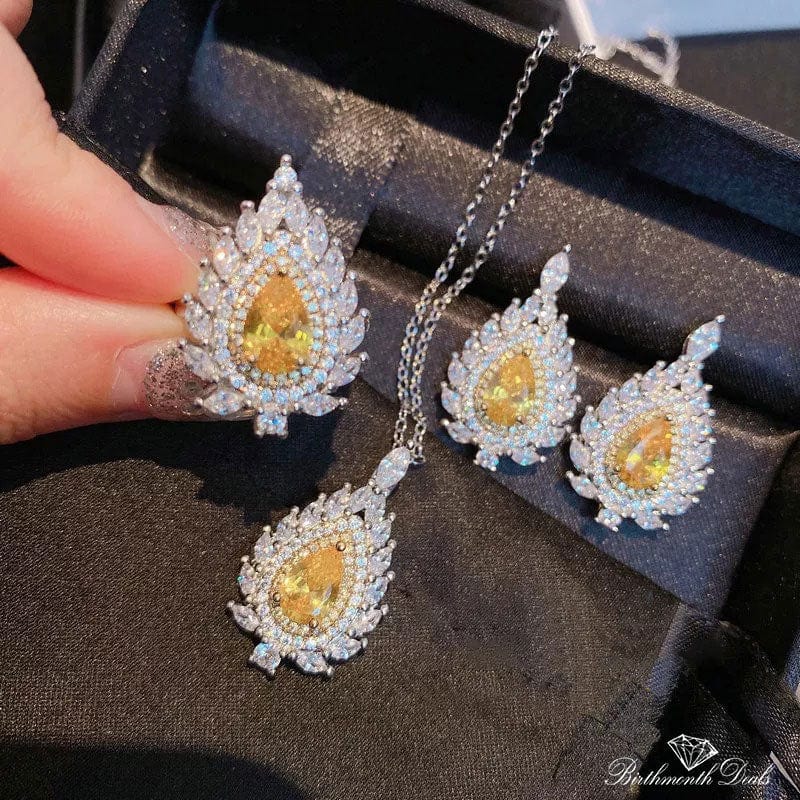 November Citrine Birthstone Jewelry Set - Birthmonth Deals