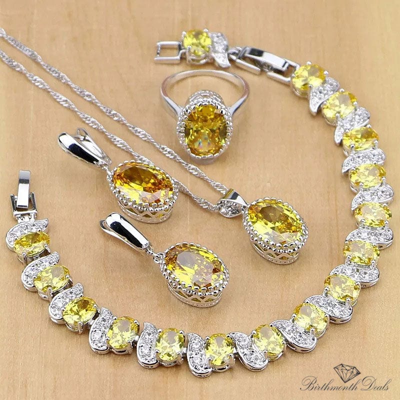 November Citrine Birthstone Jewelry Set - Birthmonth Deals